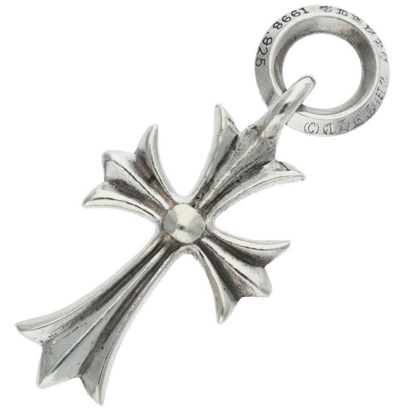 Chrome Hearts Tiny CH Cross Charm Silver Necklace Top