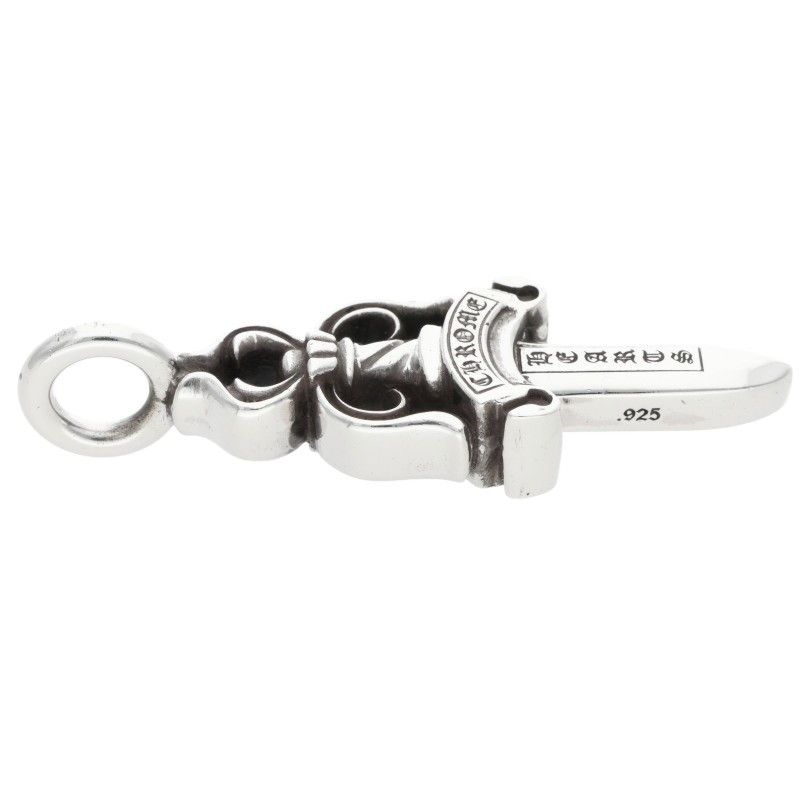 Chrome Hearts Double Dagger Pendant Silver Necklace