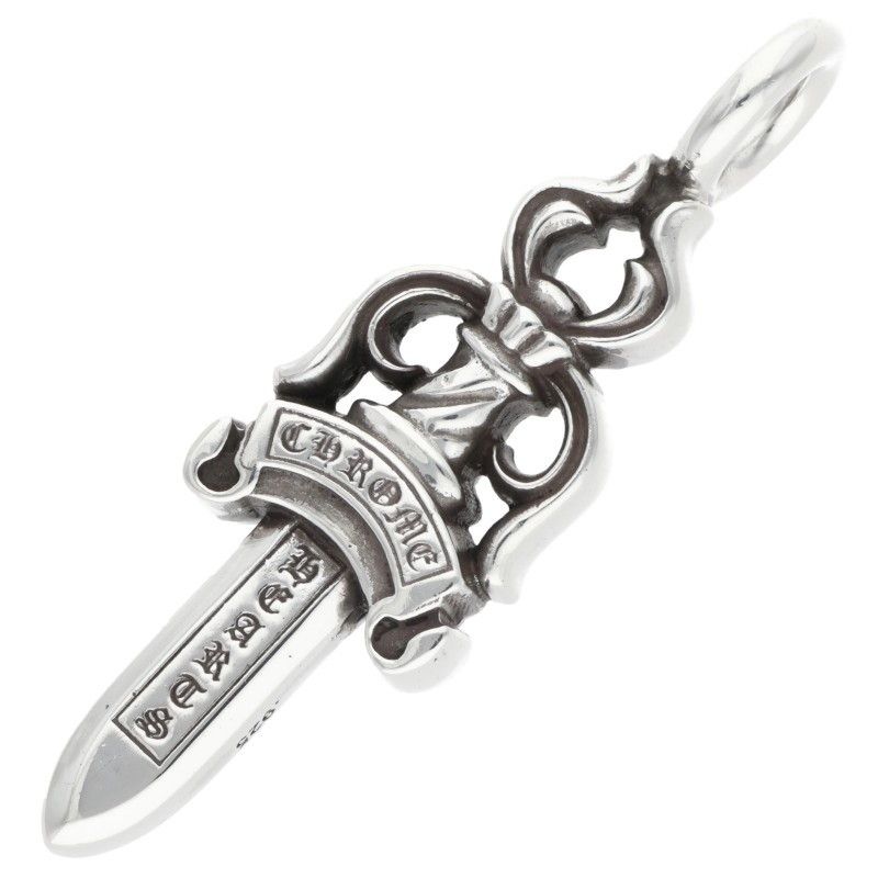 Chrome Hearts Double Dagger Pendant Silver Necklace