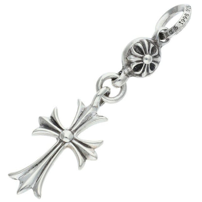 Chrome Hearts Tny CH Crs 1 Ball Tiny Ch Cross Charm Silver Necklace Top