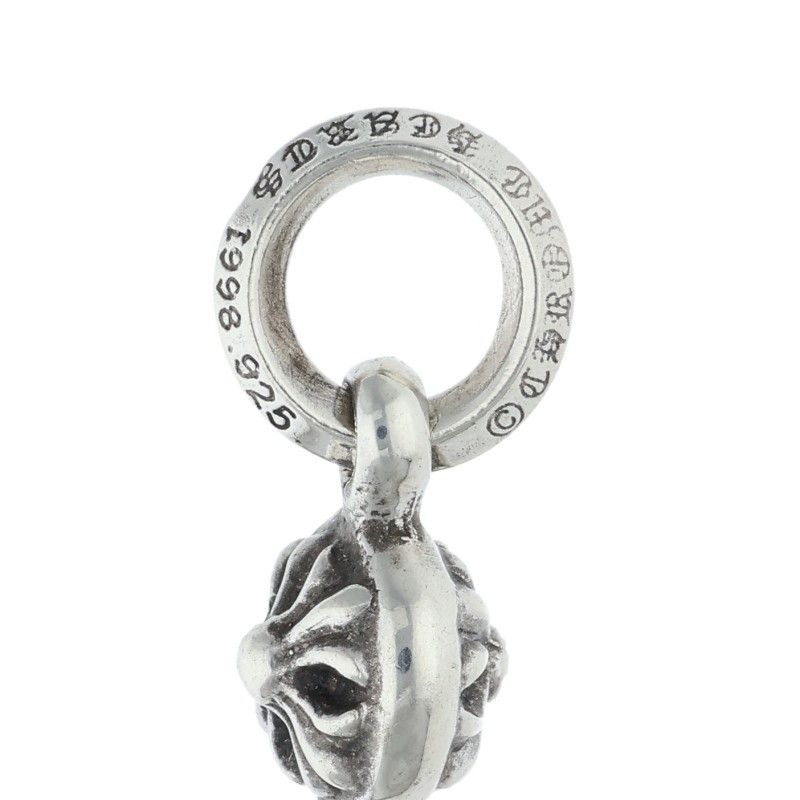 Chrome Hearts Tny CH Crs 1 Ball Tiny Ch Cross Charm Silver Necklace Top
