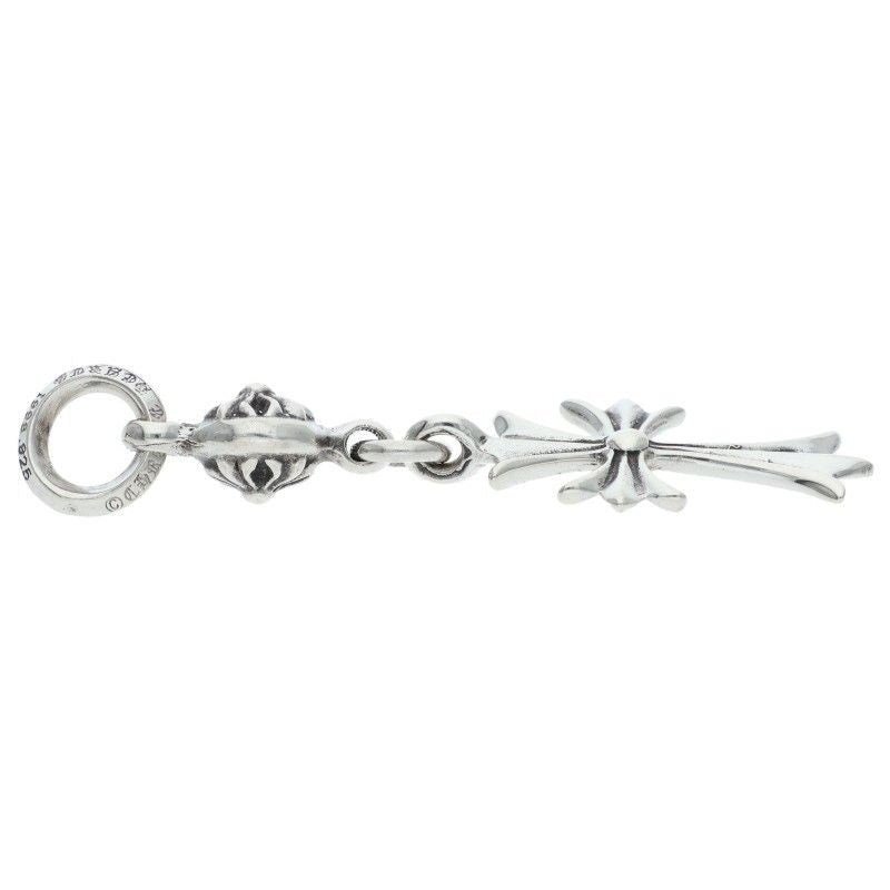 Chrome Hearts Tny CH Crs 1 Ball Tiny Ch Cross Charm Silver Necklace Top
