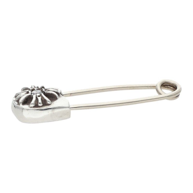 Chrome Hearts Safety Pin SM Small Pin 1 Diamond Silver Necklace Top