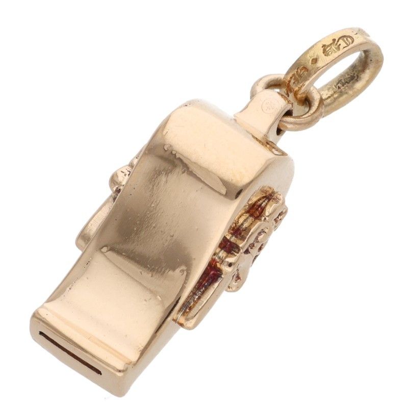 Chrome Hearts 22k Whistle Tny Dagger Tiny Charm Gold Necklace Top