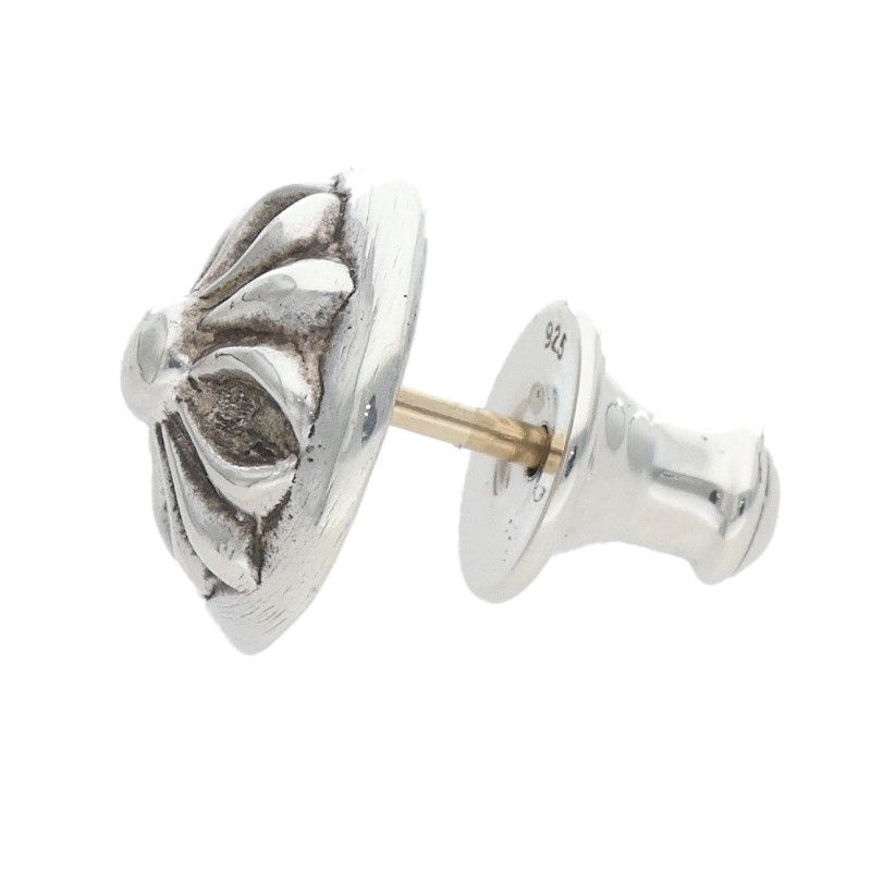 Chrome Hearts Stud Crsbll Cross Ball Silver Earrings