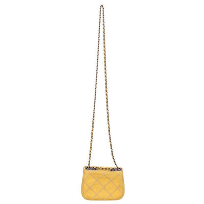 Chanel Quilted Full Flap Canvas Leather Chain Shoulder Bag