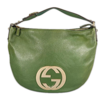 Gucci Blondie Hobo Shoulder Bag Leather Green