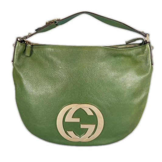 Gucci Blondie Hobo Shoulder Bag Leather Green
