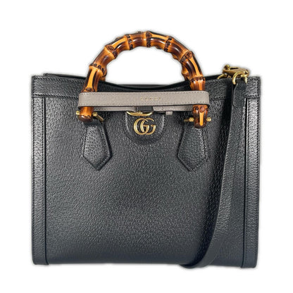 Gucci Diana Medium Bamboo Handbag Leather Black — view 2