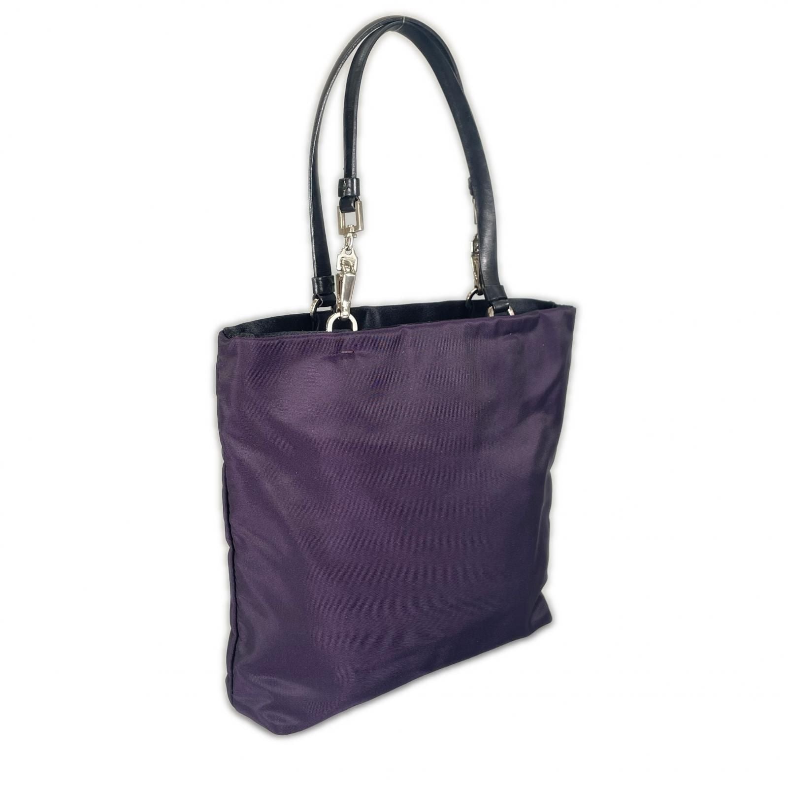 Prada Triangle Logo Handbag Nylon Purple — view 3