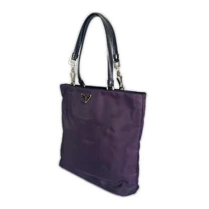 Prada Triangle Logo Handbag Nylon Purple — view 2