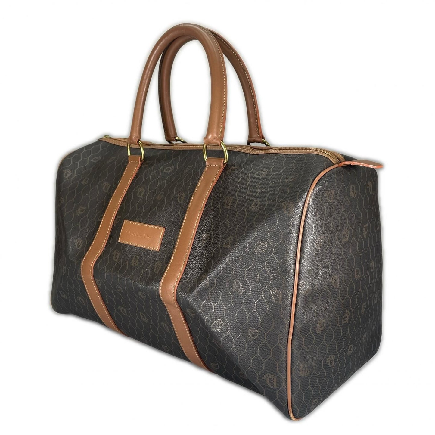 Dior Honeycomb 45 Boston Bag Leather Brown — view 2