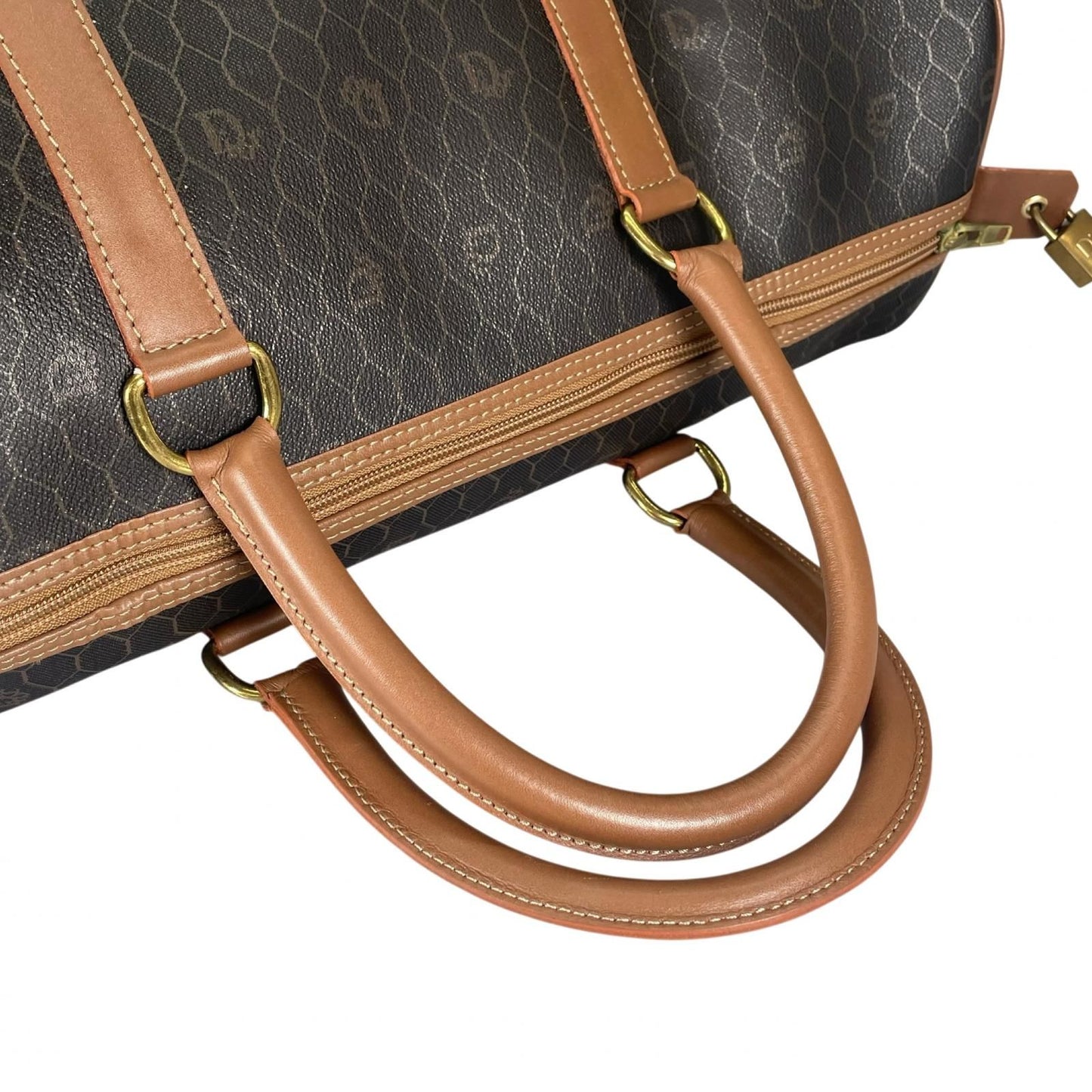 Dior Honeycomb 45 Boston Bag Leather Brown — view 5