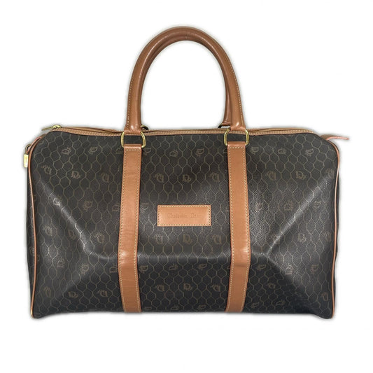 Dior Honeycomb 45 Boston Bag Leather Brown