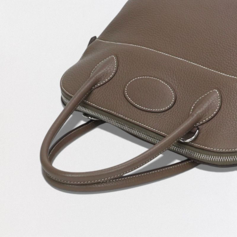 Hermes Bolide 31 Tote Shoulder Bag Taurillon Clemence Etoupe Gray Silver 2-Way