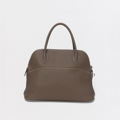 Hermes Bolide 31 Tote Shoulder Bag Taurillon Clemence Etoupe Gray Silver 2-Way