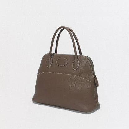 Hermes Bolide 31 Tote Shoulder Bag Taurillon Clemence Etoupe Gray Silver 2-Way