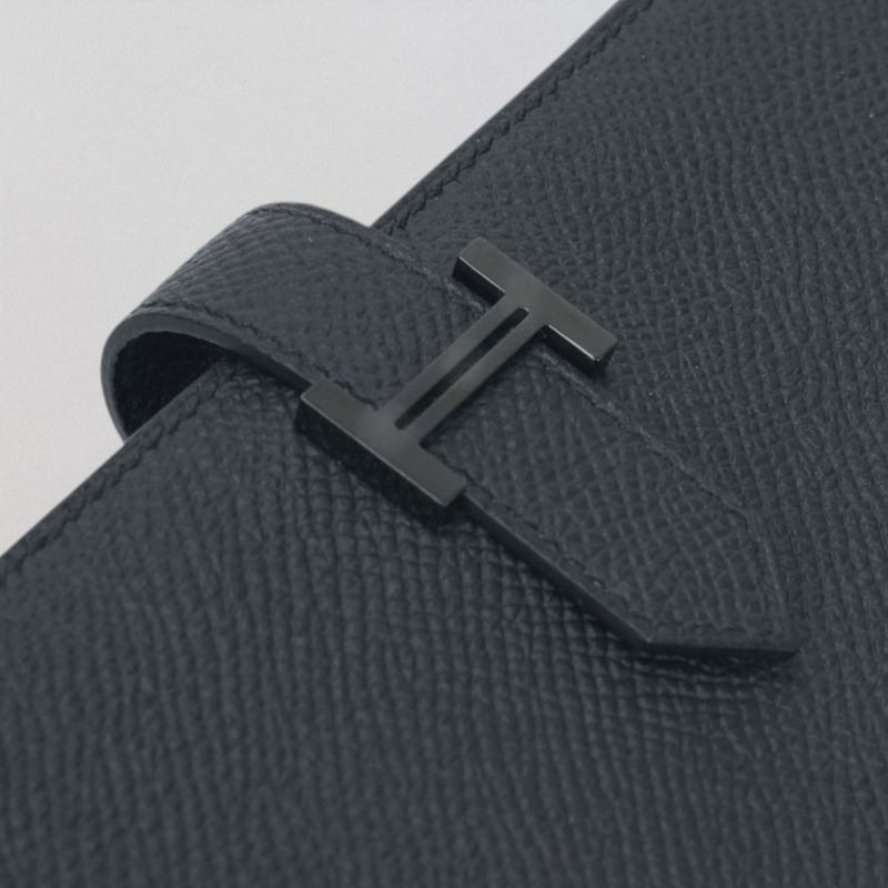 Hermes Bearn Souffle Wallet Madame So Black Monochrome Epsom Veau