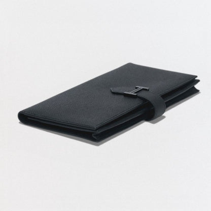 Hermes Bearn Souffle Wallet Madame So Black Monochrome Epsom Veau