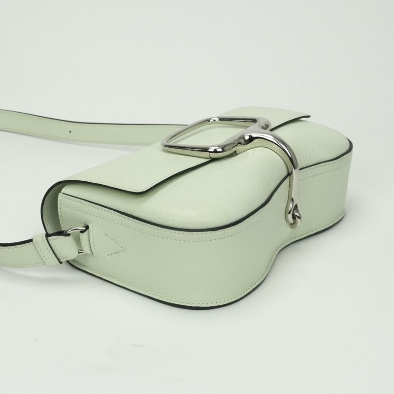 Hermes Della Cavalleria Elan Shoulder Bag Epsom Vertfizz Green Silver