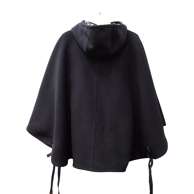 Louis Vuitton Footed Cape Monogram 38 Poncho Wool Black