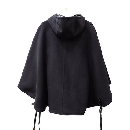 Louis Vuitton Footed Cape Monogram 38 Poncho Wool Black