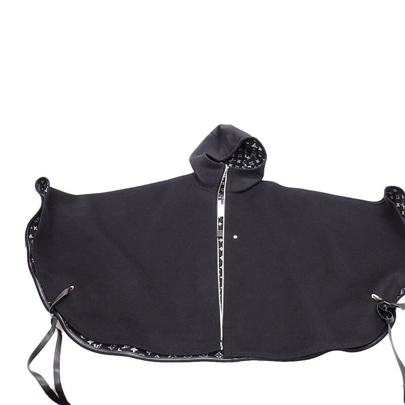 Louis Vuitton Footed Cape Monogram 38 Poncho Wool Black