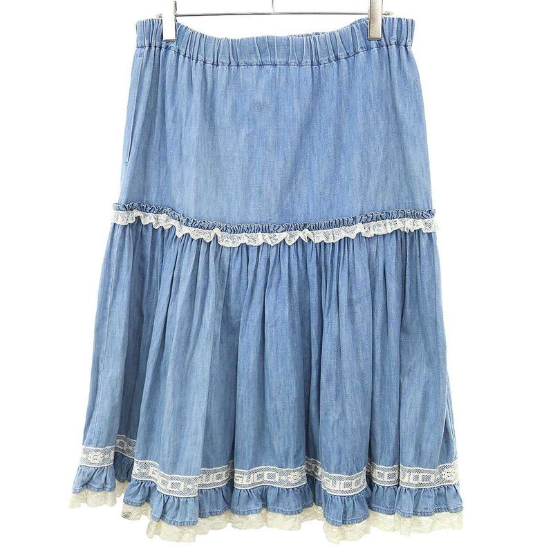 Gucci Denim Lace Skirt Indigo 40
