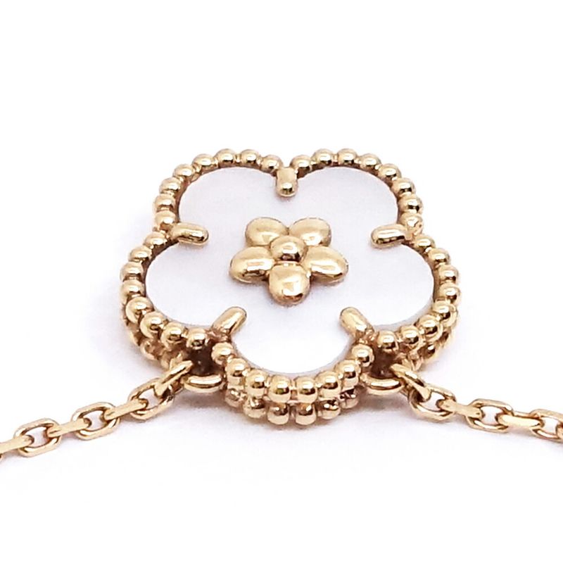 Van Cleef & Arpels 18k Pink Gold Lucky Spring Plum Blossom Necklace Mop