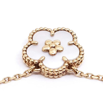 Van Cleef & Arpels 18k Pink Gold Lucky Spring Plum Blossom Necklace Mop