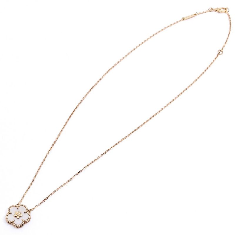 Van Cleef & Arpels 18k Pink Gold Lucky Spring Plum Blossom Necklace Mop