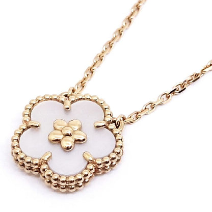Van Cleef & Arpels 18k Pink Gold Lucky Spring Plum Blossom Necklace Mop