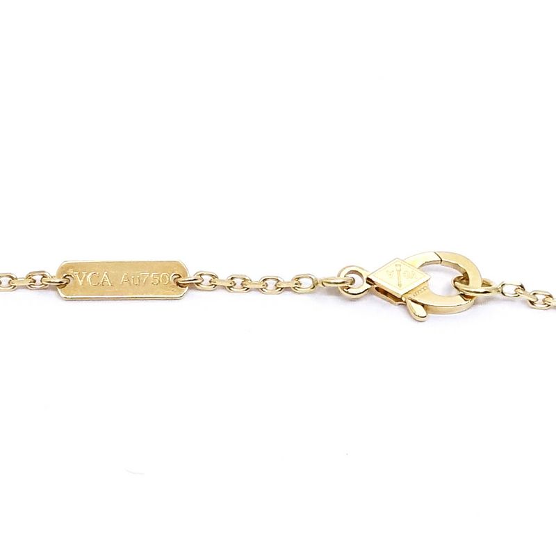 Van Cleef & Arpels 18k Yellow Gold Vintage Alhambra Mop White Shell Necklace