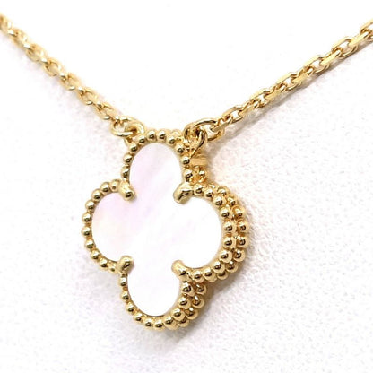 Van Cleef & Arpels 18k Yellow Gold Vintage Alhambra Mop White Shell Necklace