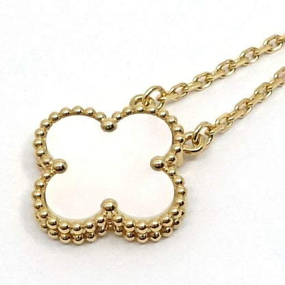 Van Cleef & Arpels 18k Yellow Gold Vintage Alhambra Mop White Shell Necklace