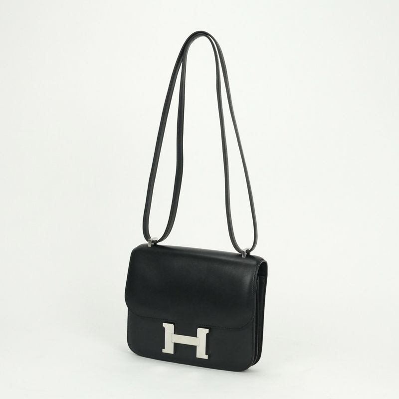 Hermes Constance 3 Mini 18 Mini 18 Shoulder Bag Ever Calf Noir Black Silver