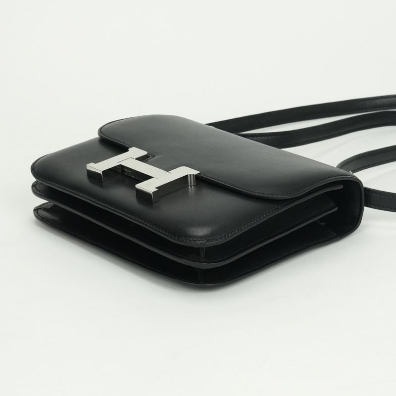 Hermes Constance 3 Mini 18 Mini 18 Shoulder Bag Ever Calf Noir Black Silver