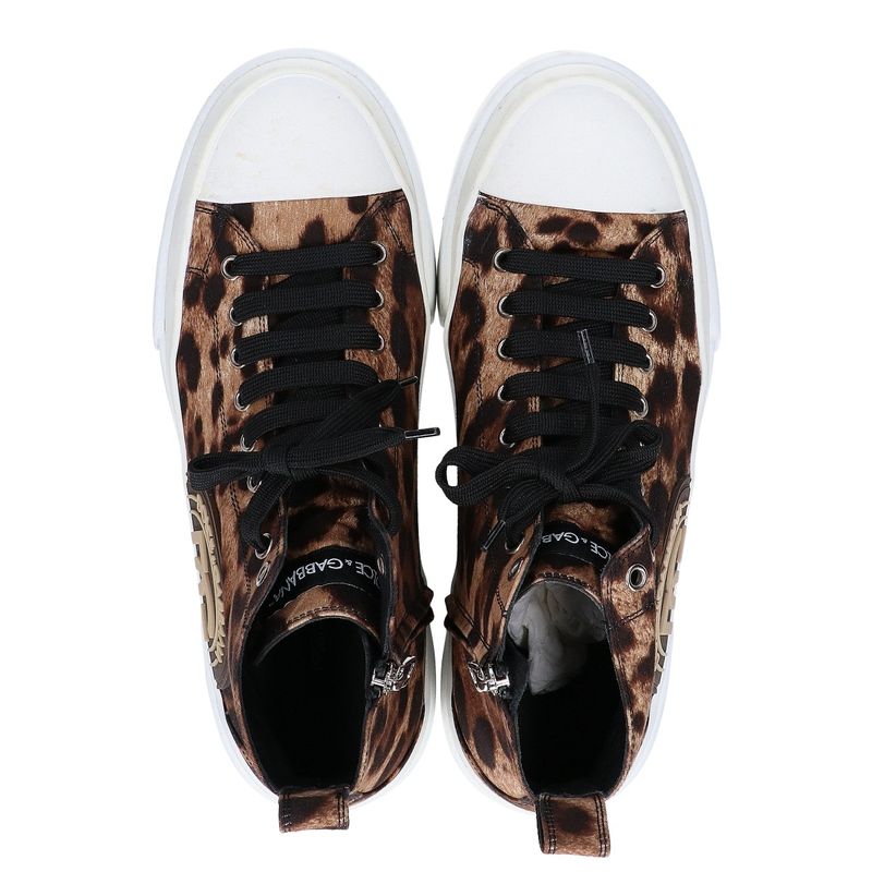Dolce & Gabbana Leopard Print Middle Top Portofino High Cut Sneakers 7