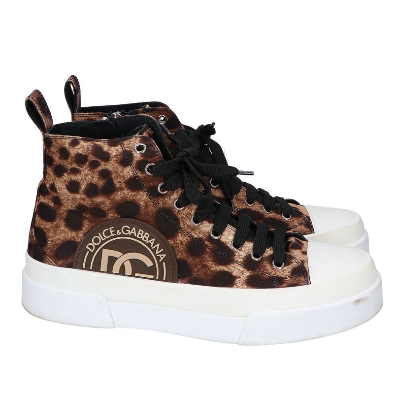 Dolce & Gabbana Leopard Print Middle Top Portofino High Cut Sneakers 7