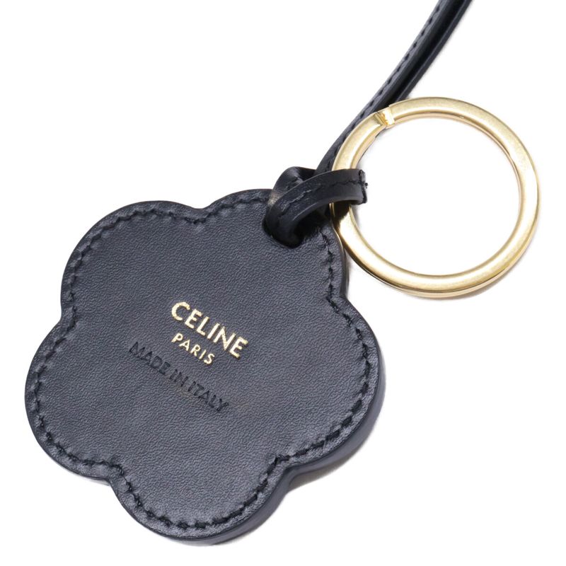Celine Plum Motif Charm Calfskin Keychain