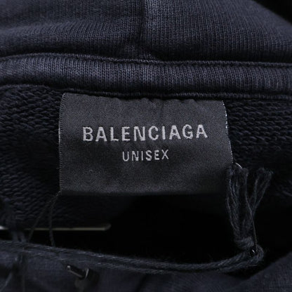Balenciaga Front Logo Flared Destroy Process Pullover Cropped Hoodie 3