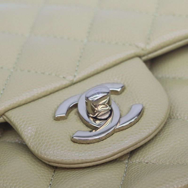 Chanel Pistachio Green Caviar Double Flap Quilted 25