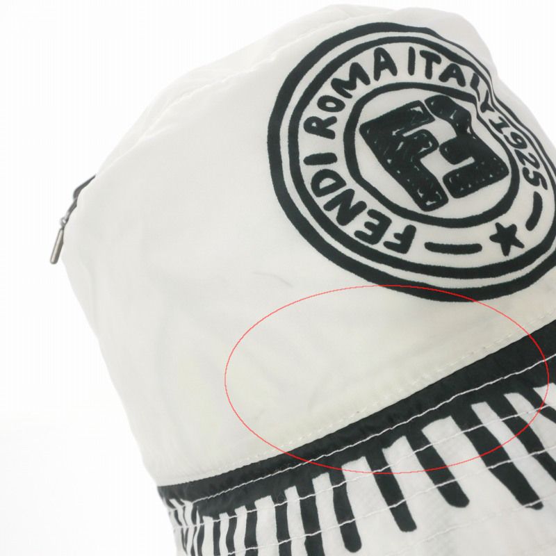 Fendi Joshua Vides Reversible Bucket Hat White Black Blue