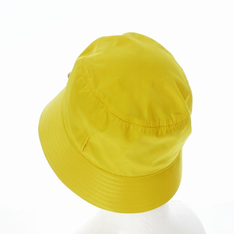Prada Re-Nylon Triangle Logo Bucket Hat L Yellow