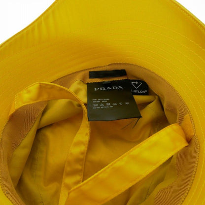 Prada Re-Nylon Triangle Logo Bucket Hat L Yellow
