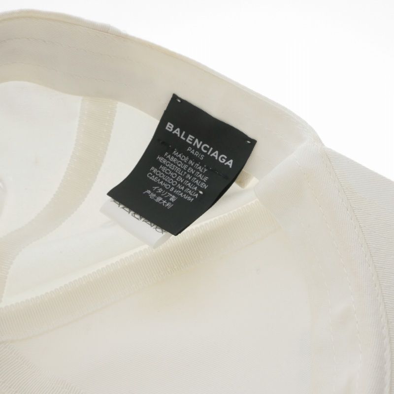 Balenciaga Logo Baseball Cap Hat L 59 White