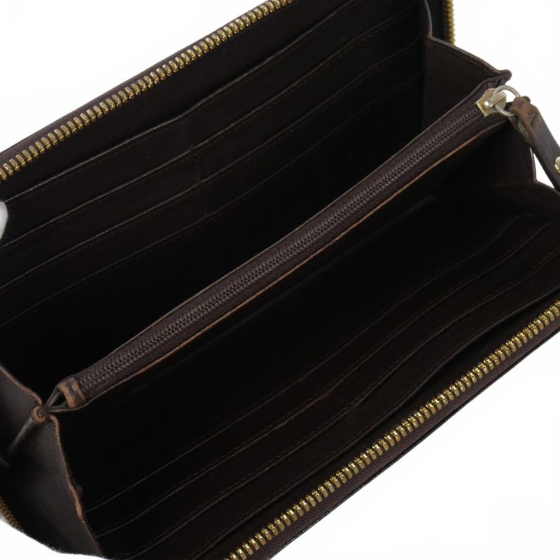 Loewe Anagram Leather Zip Around Wallet Black