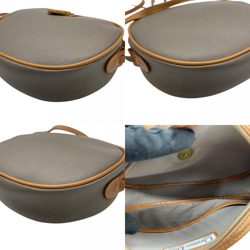 Dior Shoulder Bag Crossbody Available Honeycomb Pattern Leather Gray Brown Gold