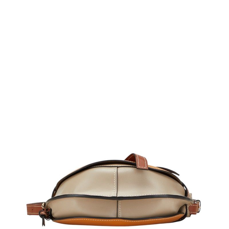 Loewe Anagram Gate Crossbody Shoulder Bag Brown Grey Leather