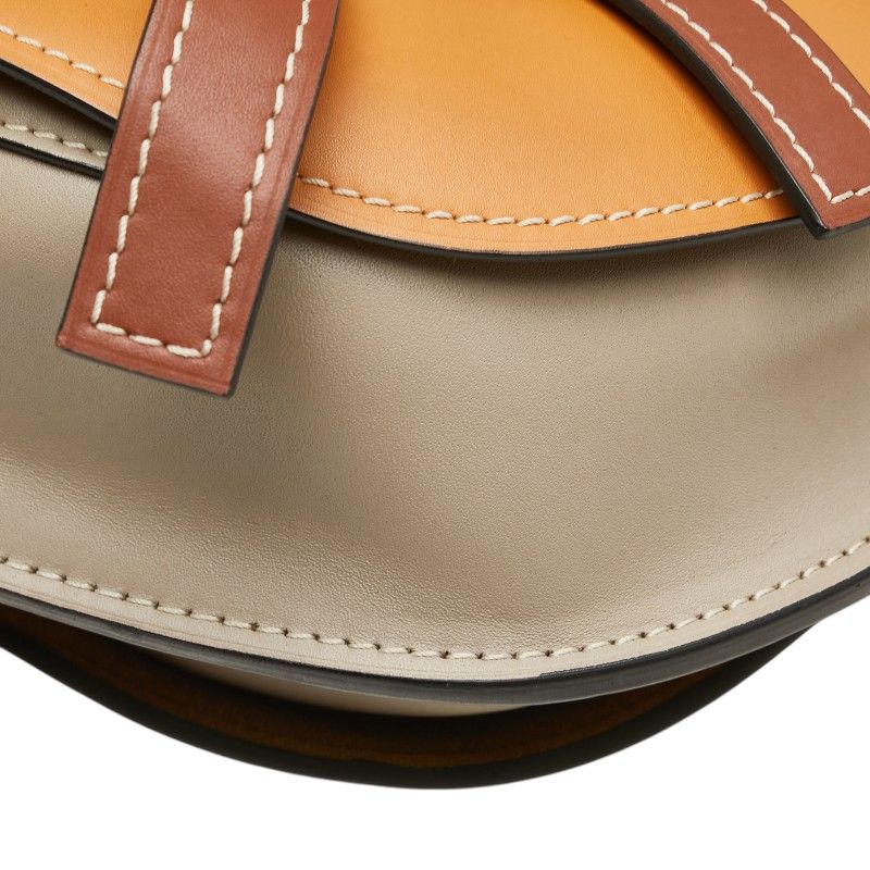 Loewe Anagram Gate Crossbody Shoulder Bag Brown Grey Leather